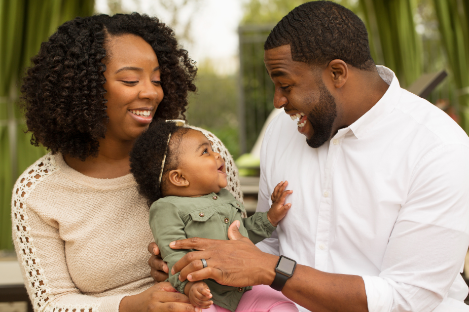 young black family