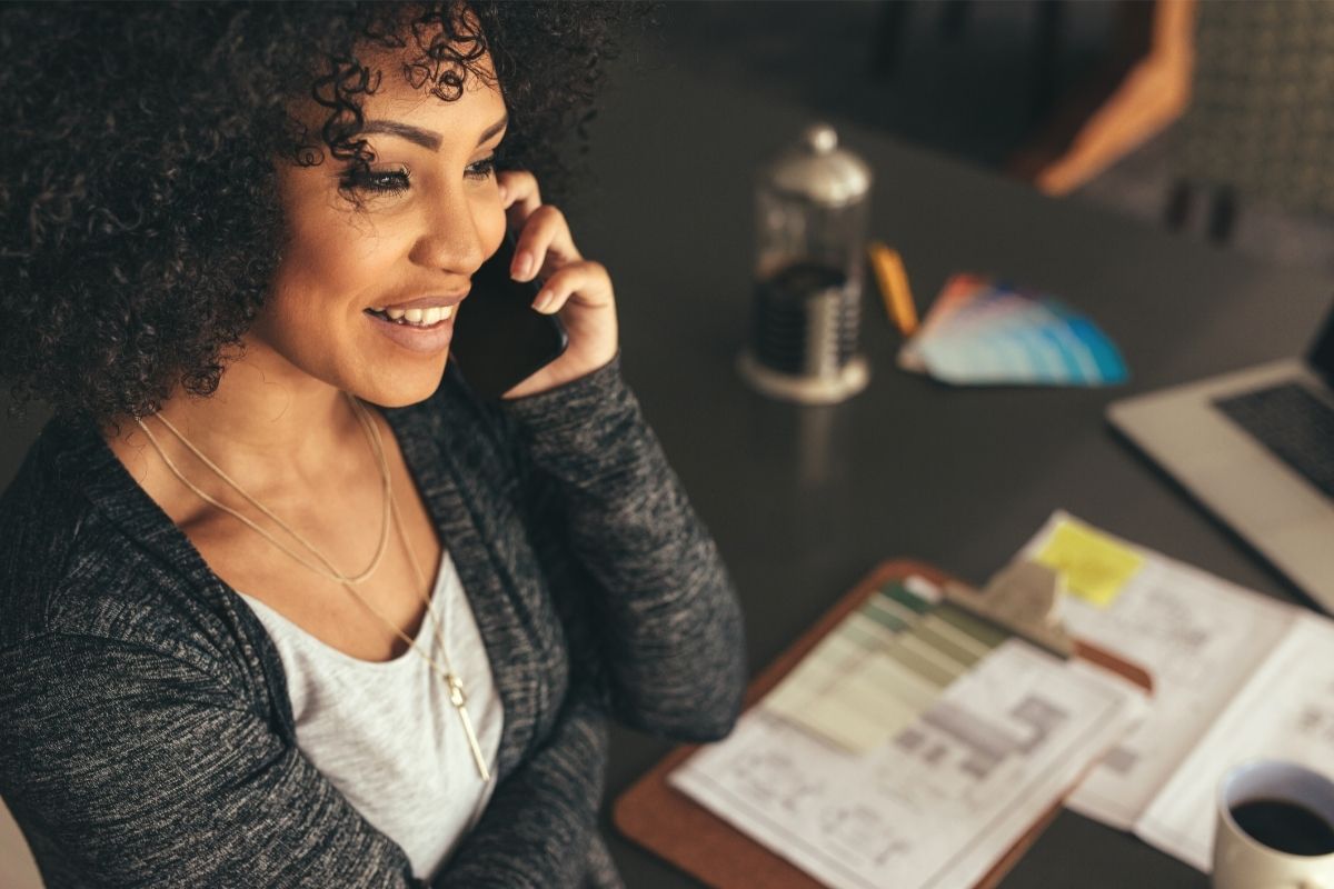 woman on phone